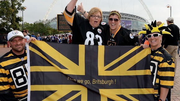 Pittsburgh Steelers fans at the seventh international NFL game to be held in London.