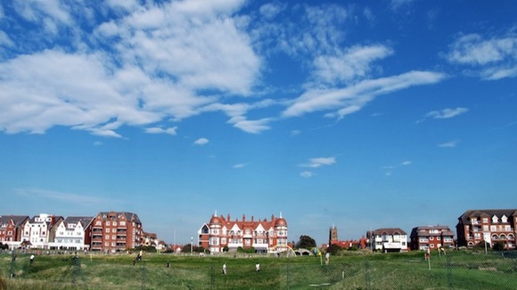 Sunny skies over St. Annes, Lancashire.