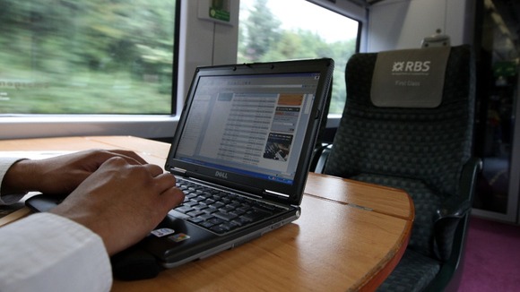 Computer on a train