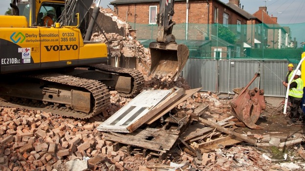 The demolished house