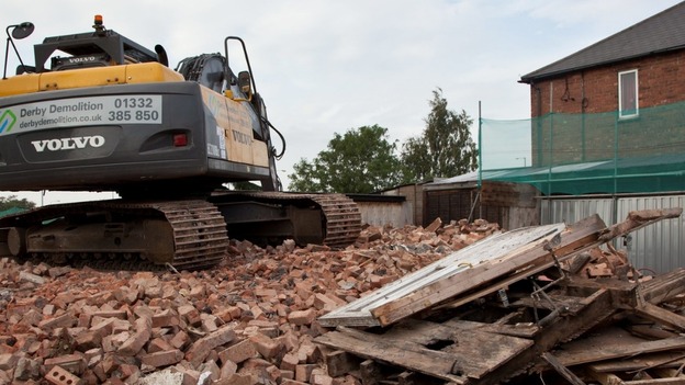 The demolished house