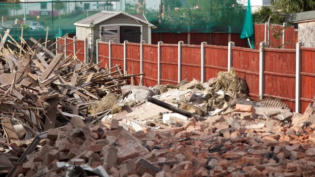 The demolished house