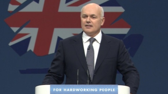 Iain Duncan Smith addresses the Conservative Party conference.