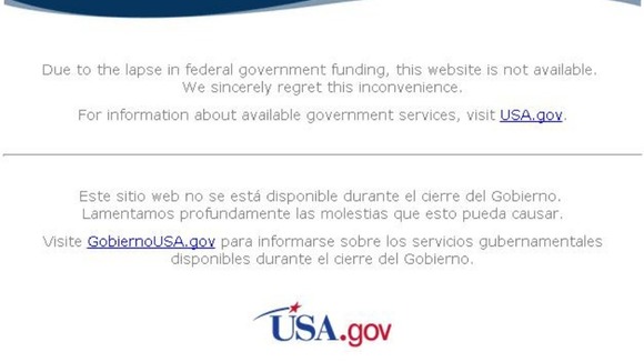 The NASA website also closed its electronic doors due to the shutdown.