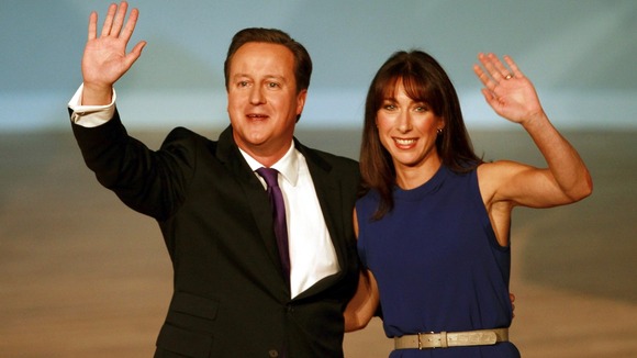 Prime Minister David Cameron and his wife Samantha after his speech at the Conservative Party conference in 2012