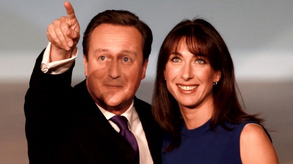 Prime Minister David Cameron and his wife Samantha after his speech at the Conservative Party conference in 2012