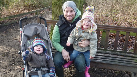 Richard Kelly with adopted children Chloe and Jack