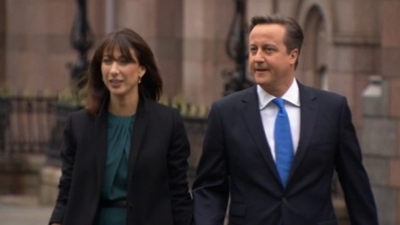 David and Samantha Cameron in Manchester