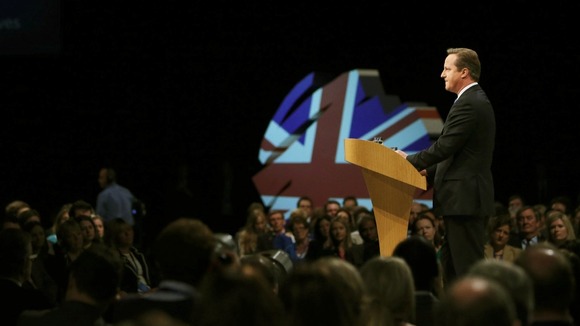David Cameron addressing the conference