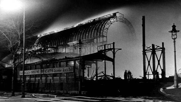 Crystal Palace in 1936 after it was destroyed by fire