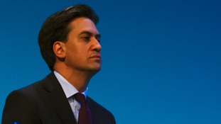 Labour leader Ed Miliband speaks during the first day of Labour's annual party conference.