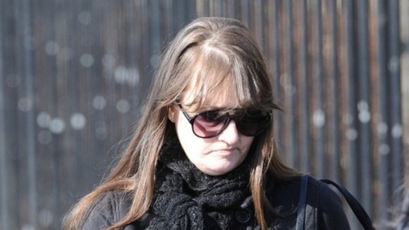 Amanda Hutton arriving at Bradford Crown Court earlier in the trial