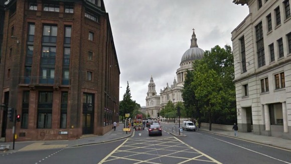 Cannon Street, looking towards St Paul's Cathedral