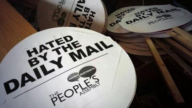 Placards prepared ahead of Sunday's protest