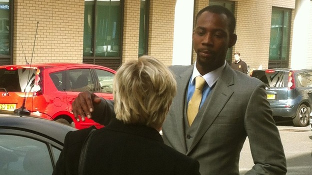 The former triple jump world champion leaving Chelmsford Magistrates' Court