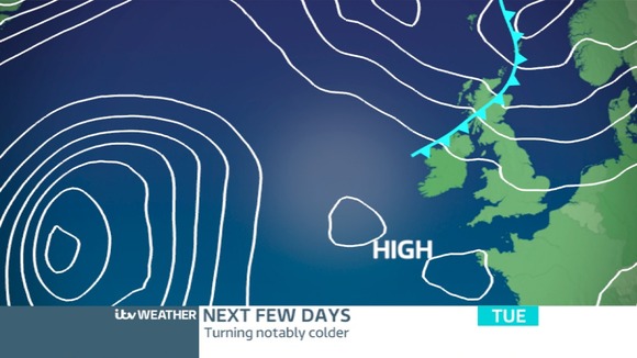 Pressure chart today shows High Pressure to the SW
