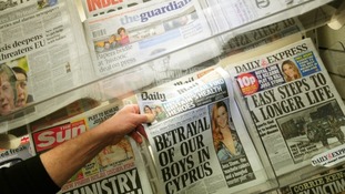 File photo of newspapers being sold in a shop.