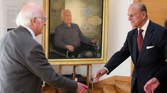 Peter Higgs meets The Duke of Edinburgh