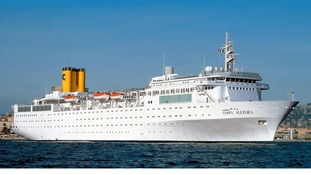 Costa Allegra in Genoa's Harbour in Italy.