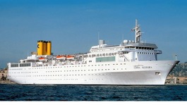 Costa Allegra in Genoa's Harbour in Italy. 