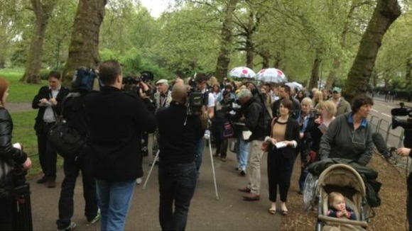 Claire Lomas heads to Buckingham Palace on the final stretch of her marathon