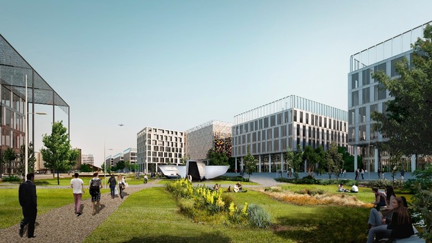 Part of 13 acre Central Park that sits at the heart of the development on the north site.