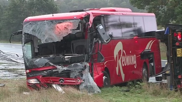 The coach was on its way to Newcastle