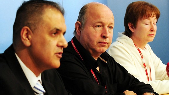 Emma Winnall's daughter Joyce Blencoe, son John Winnall (centre) and Chief Inspector Farb Johal.