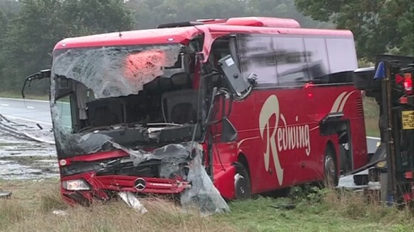 Coach crash on A1