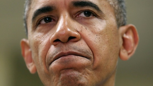 US President Barack Obama pictured earlier today.