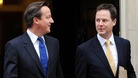 Prime Minister David Cameron and Deputy Prime Minister Nick Clegg, leave 10 Downing Street