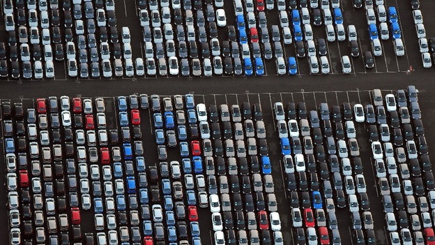 Thousands of cars at the Nissan plant in Sunderland