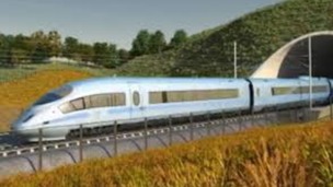 Artist's impression of HS2 train