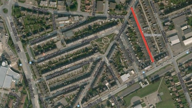Grosvenor Road has been cordoned off and is being treated as a crime scene