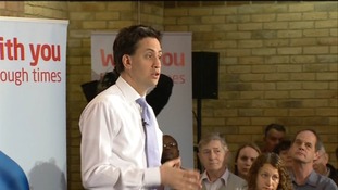 Ed Miliband at a question and answer session in Harlow
