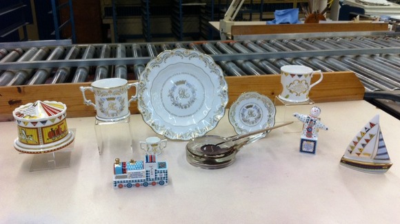 A range of the commemorative pieces for sale