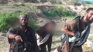 Fighters featured in the Al-Shabaab video