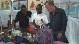 ITV News Correspondent Martin Geissler at the Hagadera Hospital in Kenya 