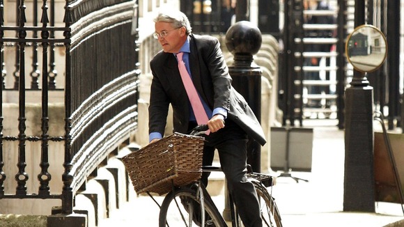 Andrew Mitchell pictured on his bicycle in 2011.