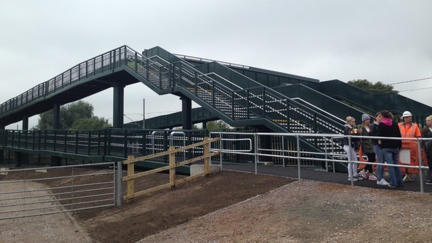 The new footbridge at Moor Bridge Crossing in Nottinghamshire