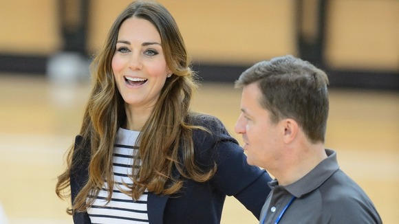 Kate in conversation during a visit to the SportsAid charity in east London
