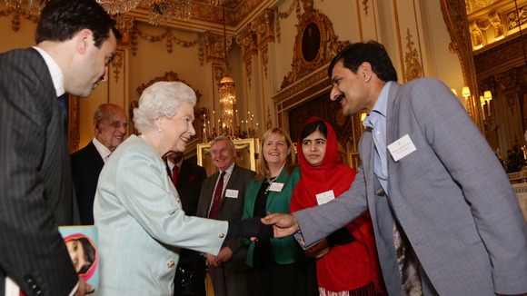 The Queen also met Malala's father Ziauddin during the Buckingham Palace reception