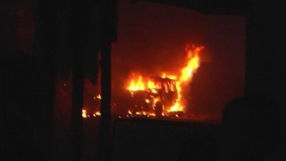 A police official at the scene said insurgents "entered" the compound.