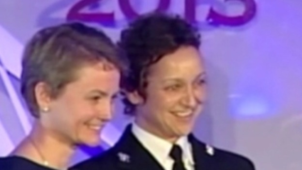 PC Sara Widdrington (right) at the Police Bravery awards.