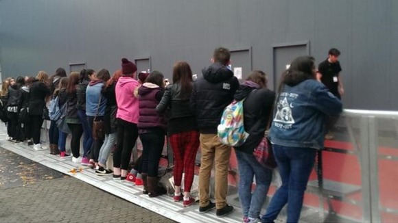 Fans securing their places beside the red carpet