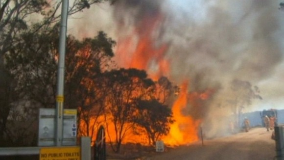 Firefighters battle the flames in Australia.