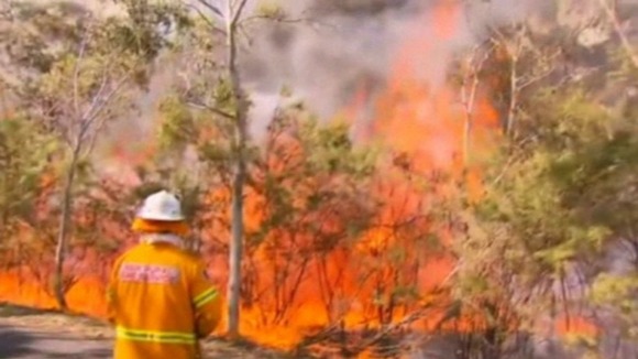 Firefighters battle the flames in Australia.