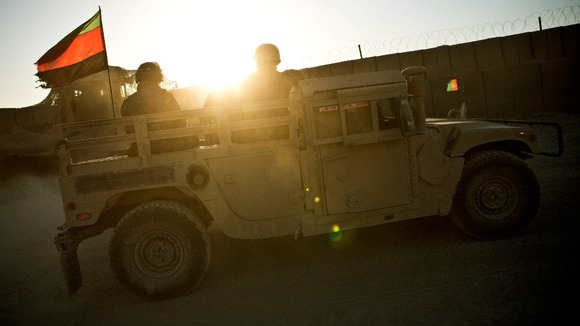 An Afghan National Army humvee