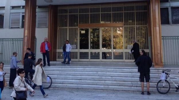 The courthouse where the Roma couple accused of abducting the four-year-old girl known as Maria are appearing.