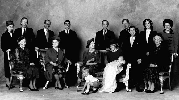 Members of the Royal family and Godparents after the christening of Prince Henry of Wales.